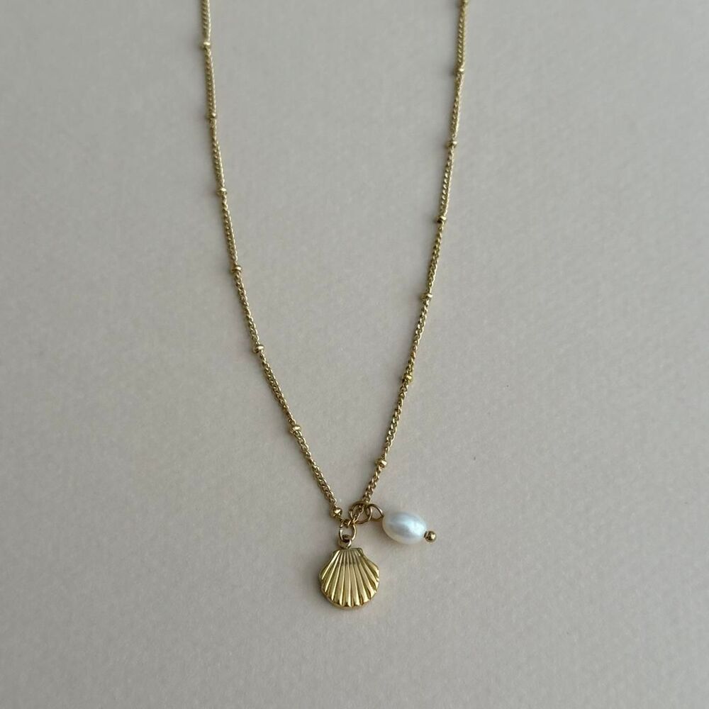 pearl shell necklace D57 - Picture 5 of 6